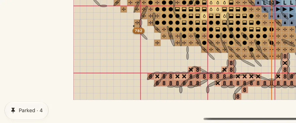 The bottom of the chart with the Parked · 4 button.